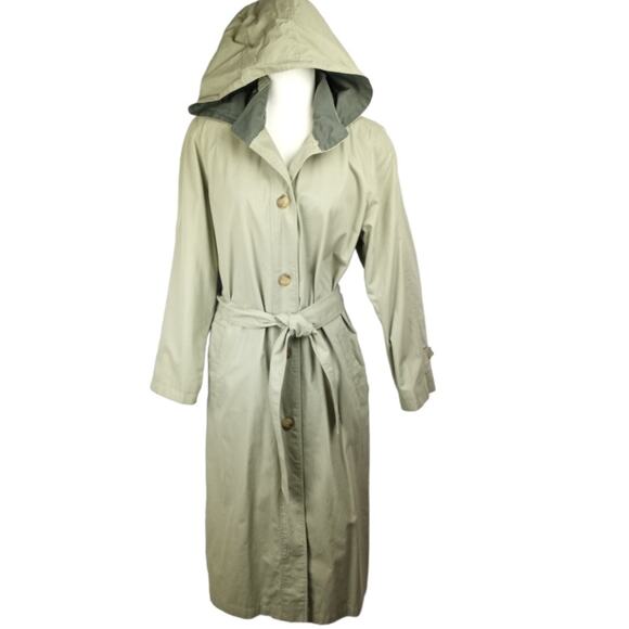 FLEET STREET Hooded Trench Coat with Belt. 12P - Picture 6 of 10